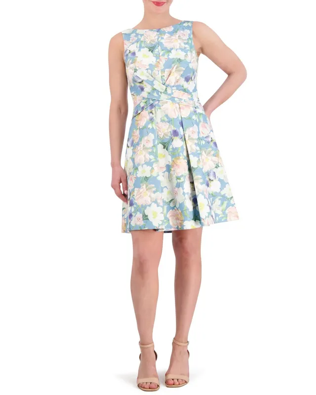 Vince Camuto abito jacquard floreale corpetto incrociato