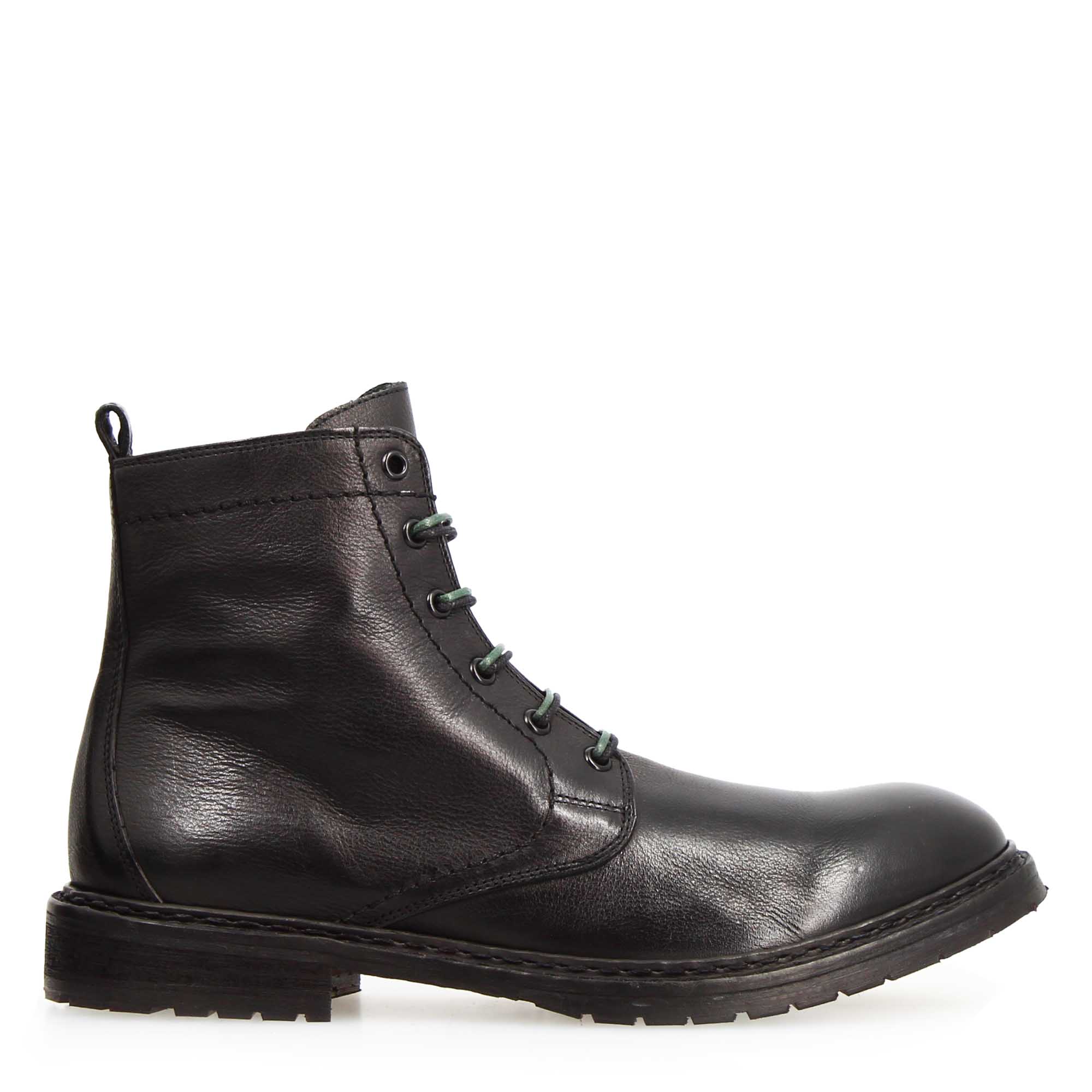 Leonardo Shoes Seneca polacchino nero pelle stringato