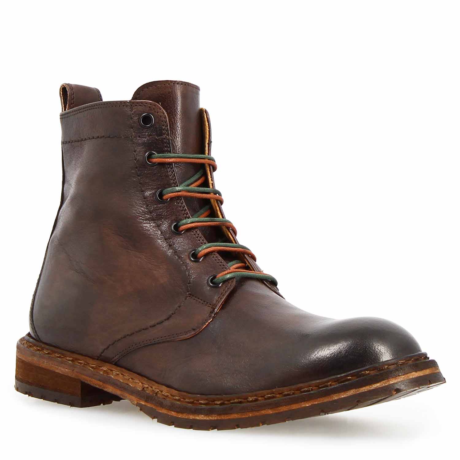Leonardo Shoes Seneca polacchino uomo pelle marrone scuro