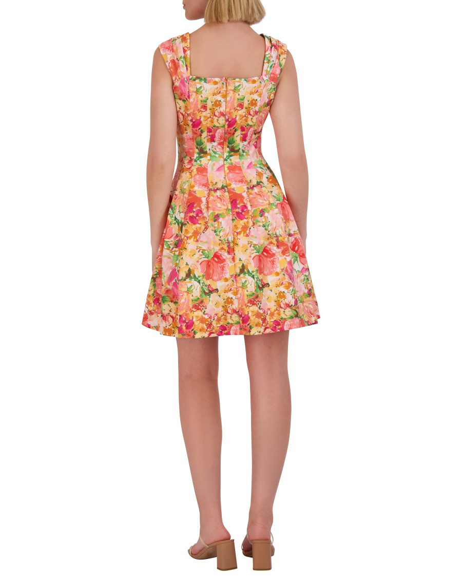 Vince Camuto Petite abito donna stampato scollo quadrato