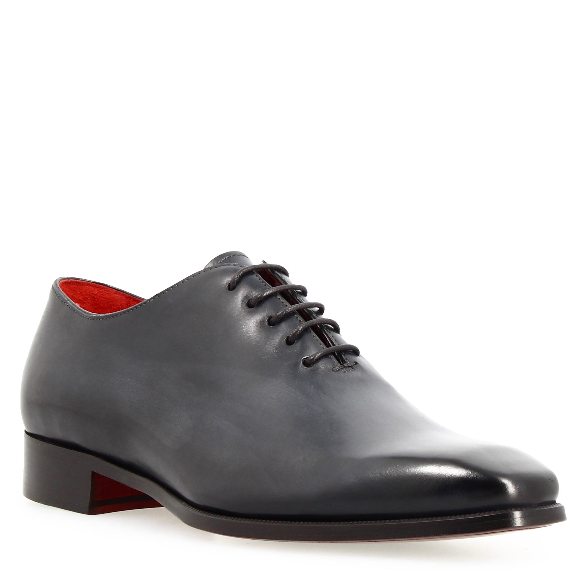 Leonardo Shoes Wholecut Francesine Uomo Pelle Blu