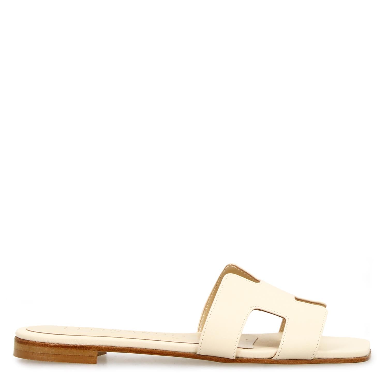 Leonardo Shoes Harmony sandali donna beige nappa tacco 1 cm