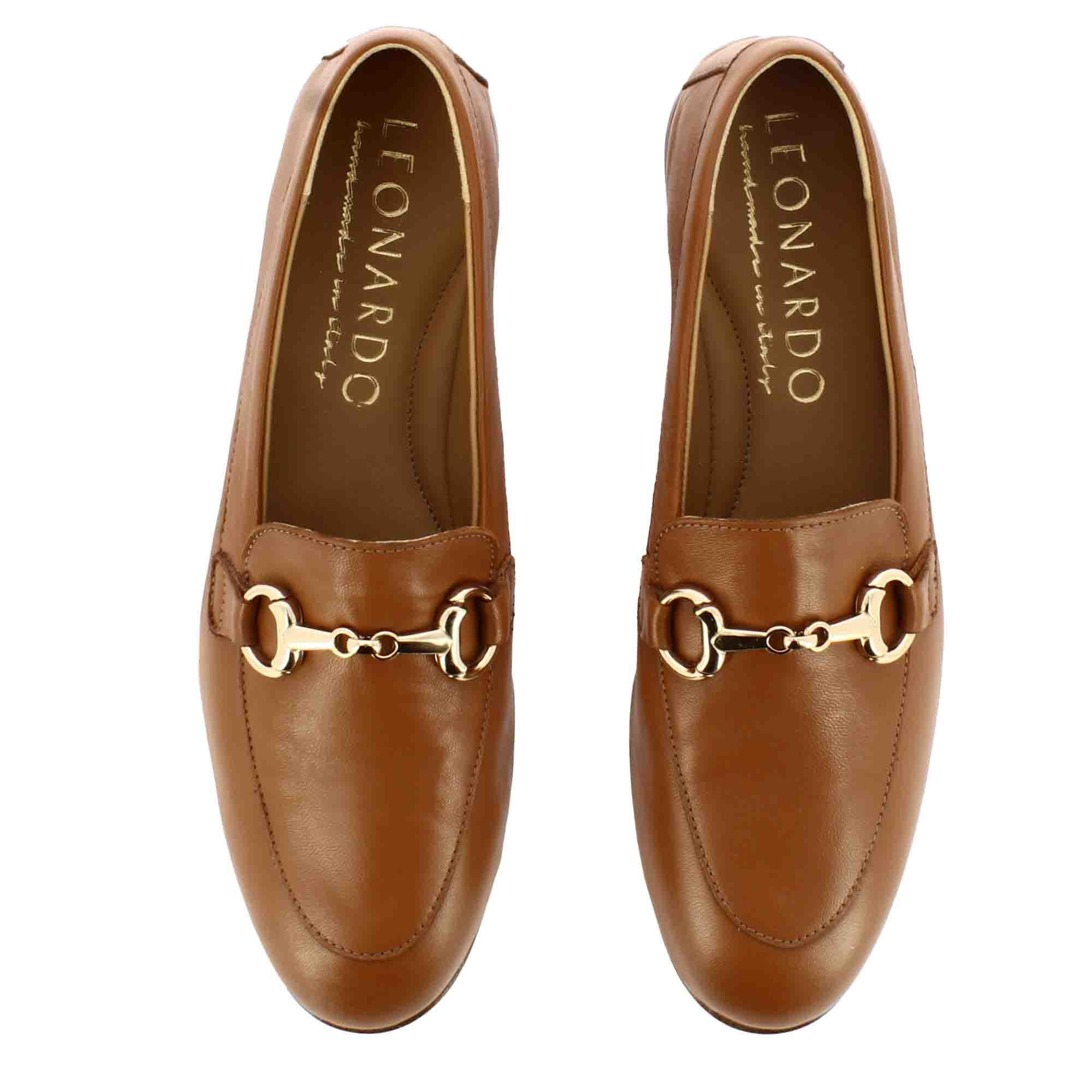 Leonardo Shoes Mocassini Donna mocassini marrone pelle morsetto