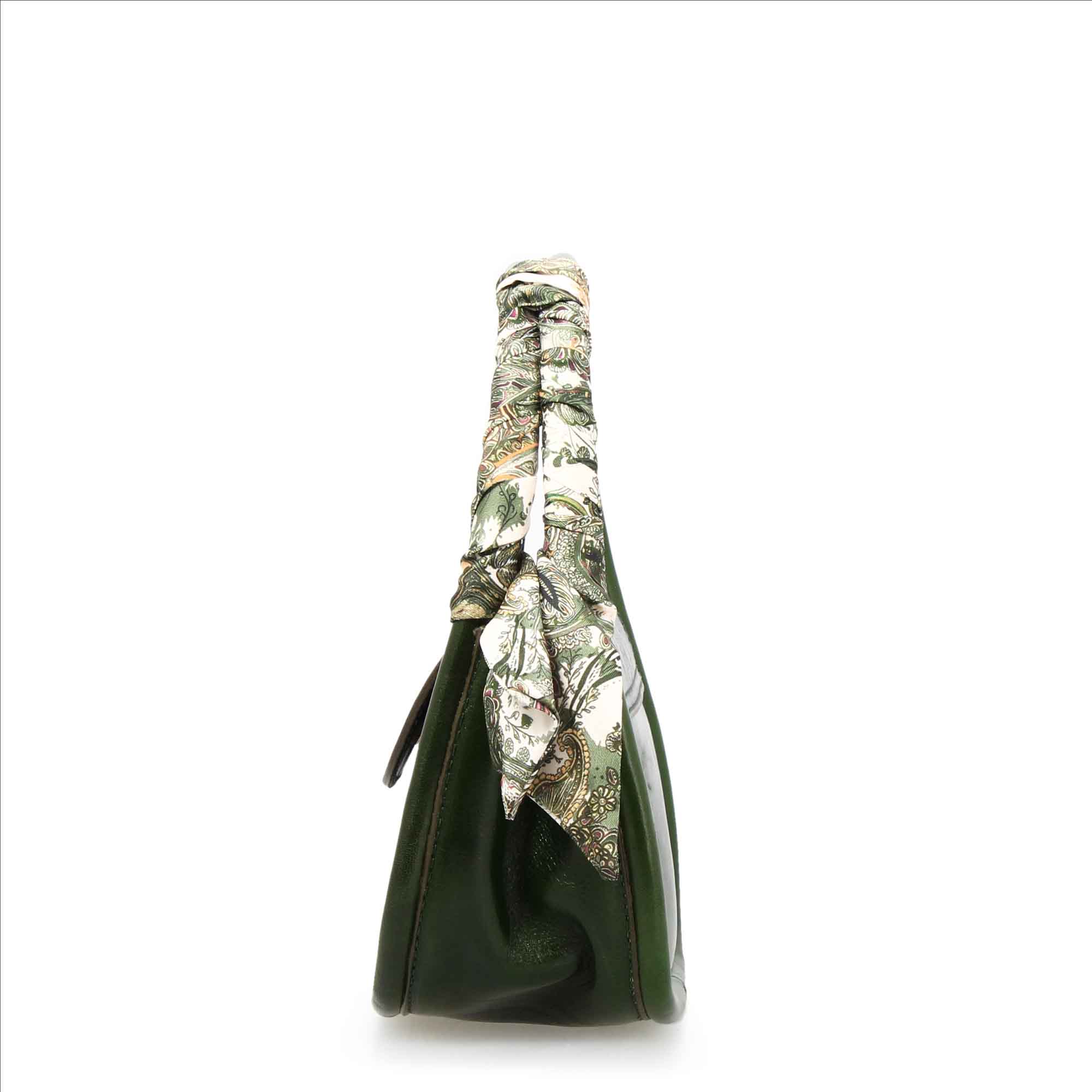 Leonardo Shoes Caterina borsa mano pelle verde