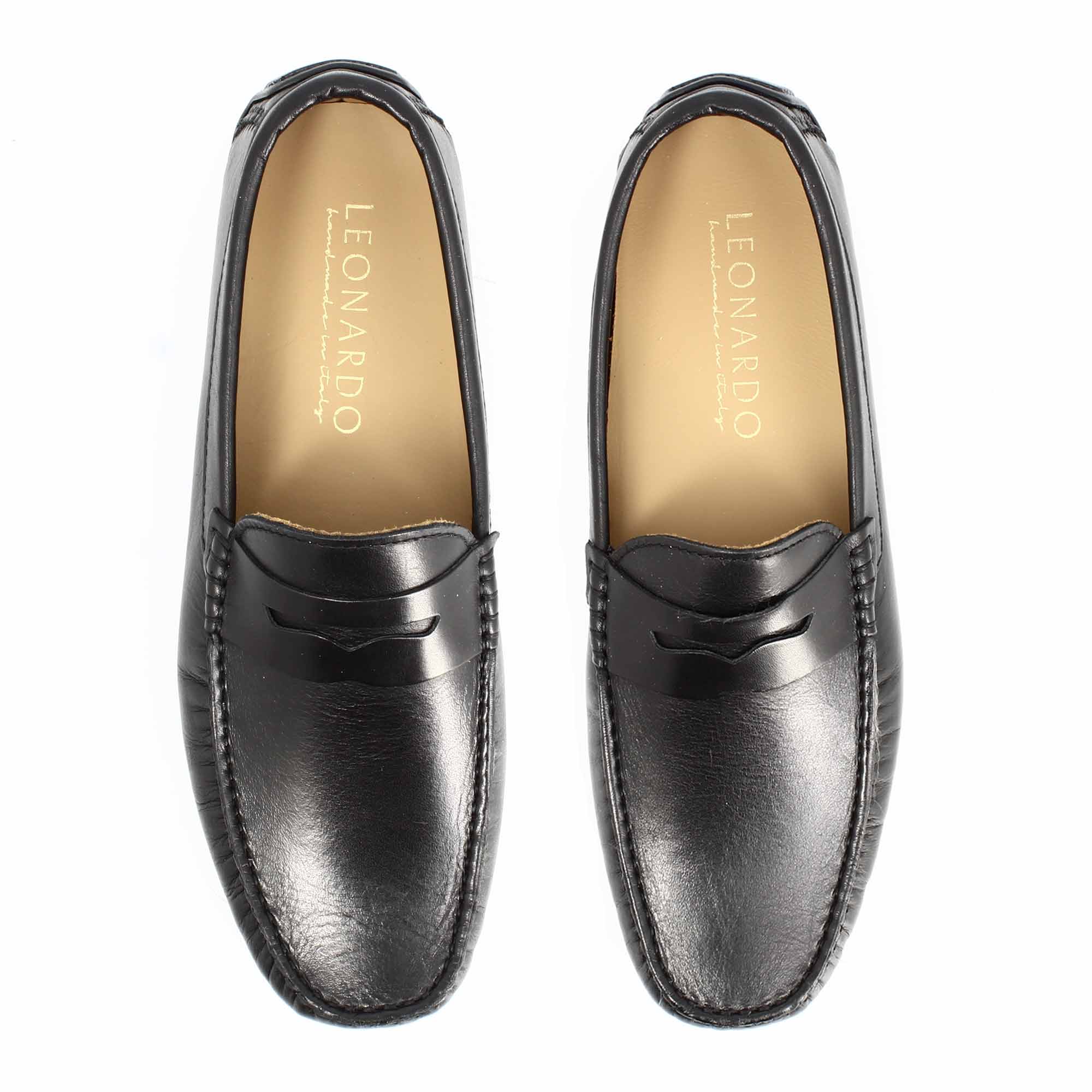 Leonardo Shoes Ulisse mocassini uomo pelle nero