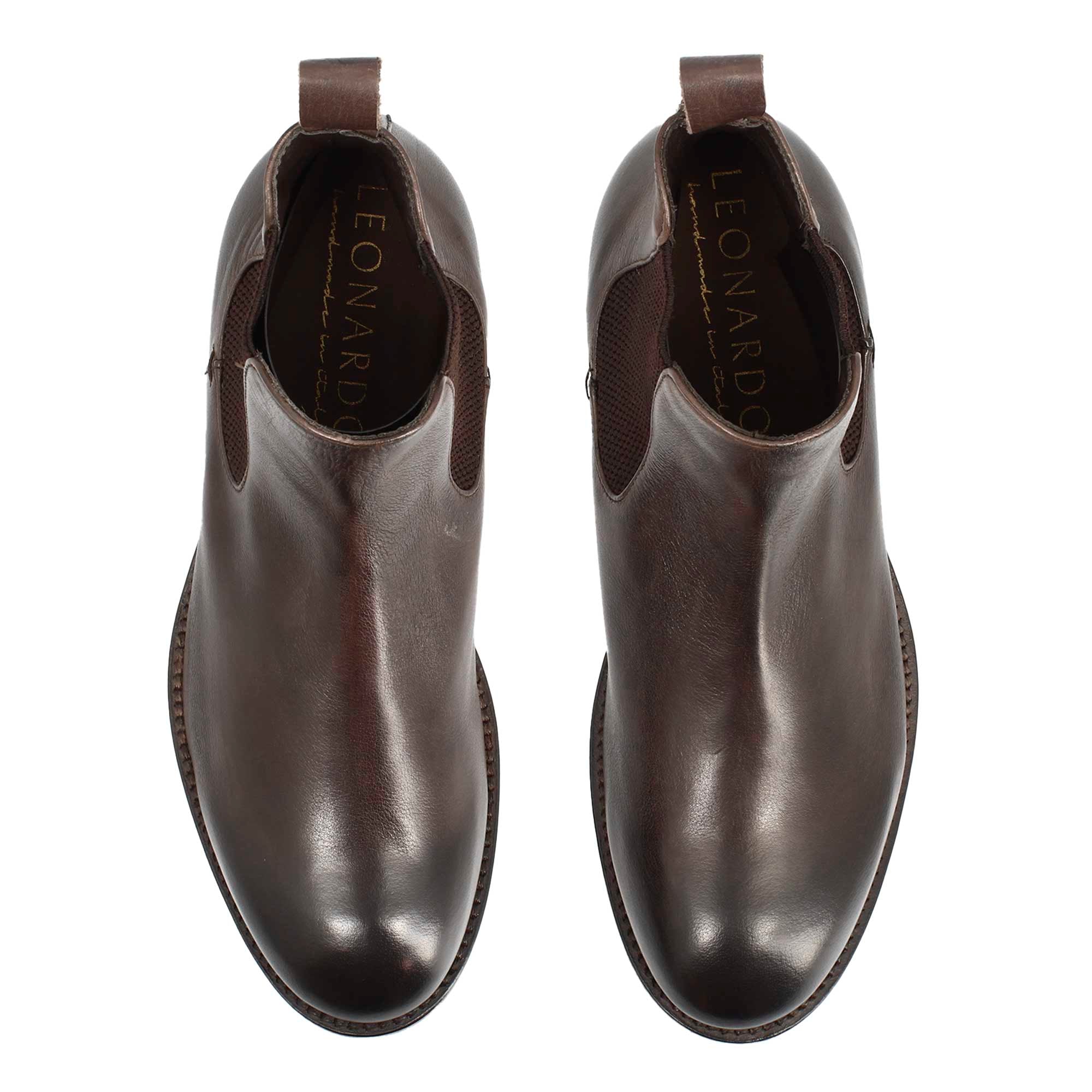 Leonardo Shoes Diver stivaletti uomo pelle testa di moro