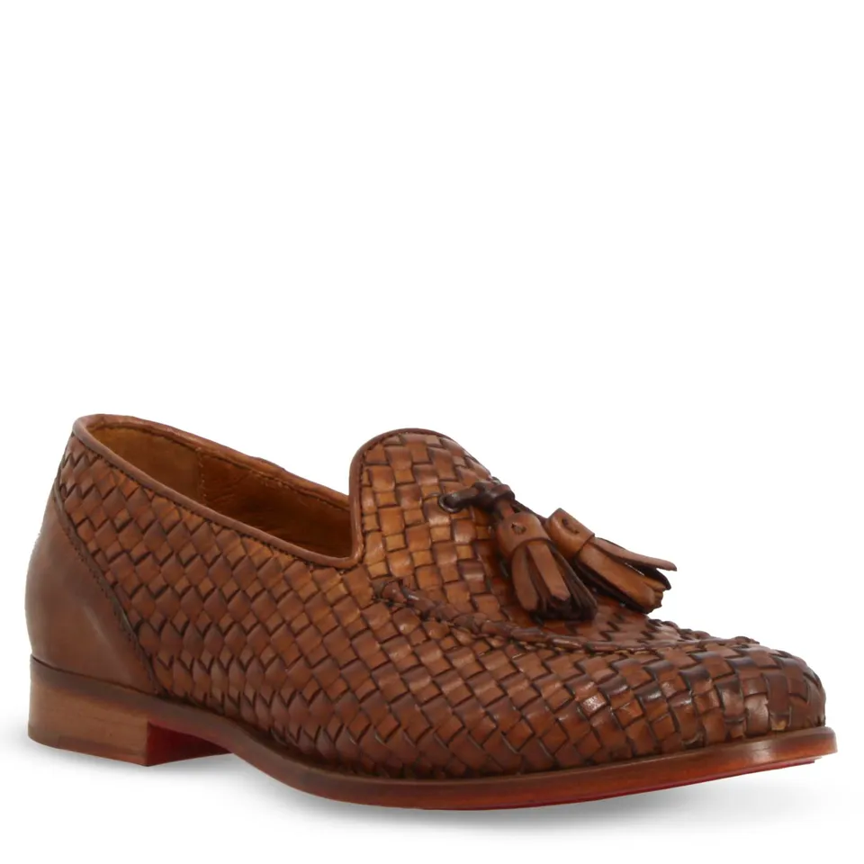 Leonardo Shoes Novella mocassini donna pelle marrone nappine