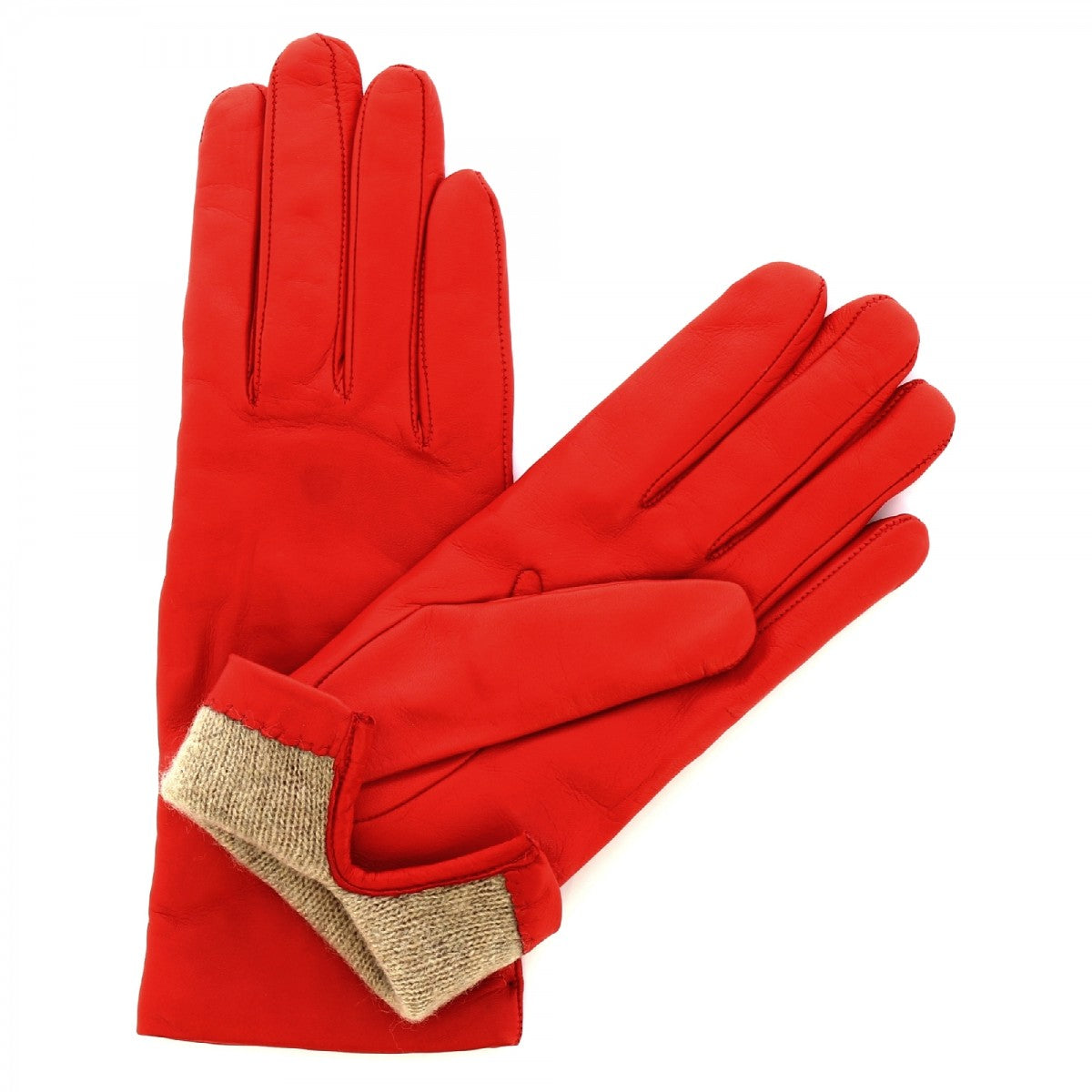 Leonardo Guanti Donna Nappa Rossa Cashmere Classici