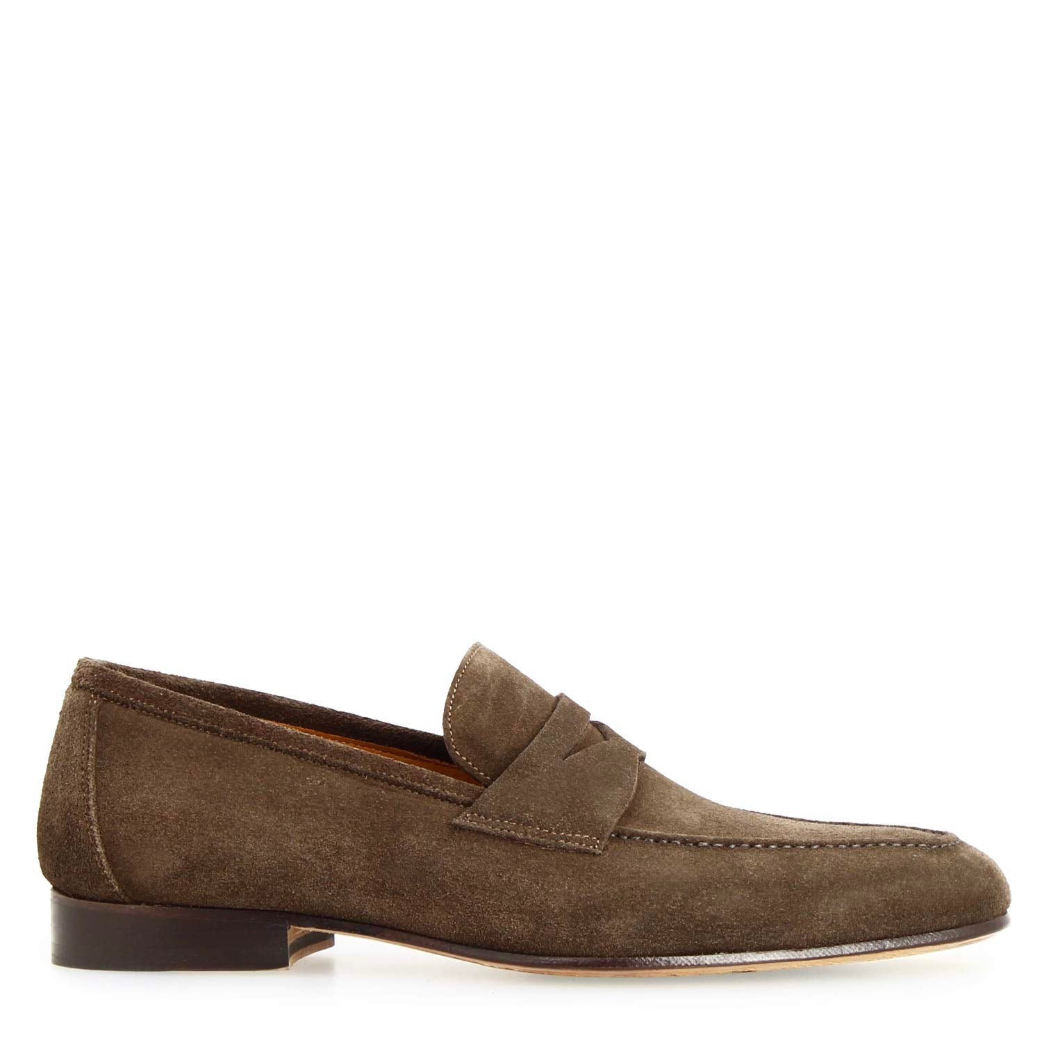 Leonardo Shoes Mocassini Uomo Manfredo camoscio marrone scuro