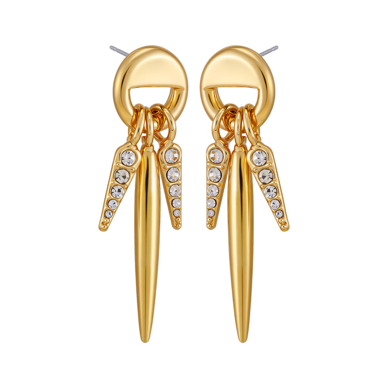 Vince Camuto Orecchini Spike Goccia Oro Cristalli