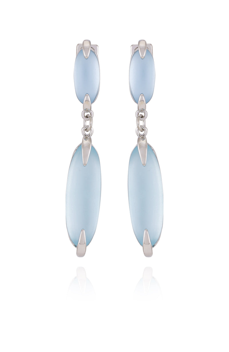 Vince Camuto orecchini argento pietra blu chiusura a perno
