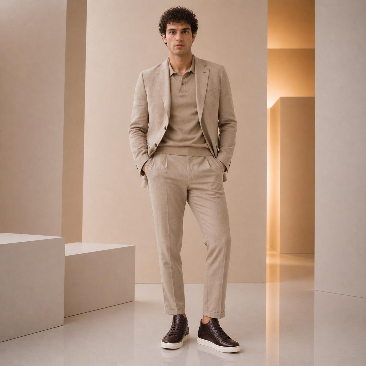 Leonardo Domizio sneakers alte uomo pelle marrone scuro