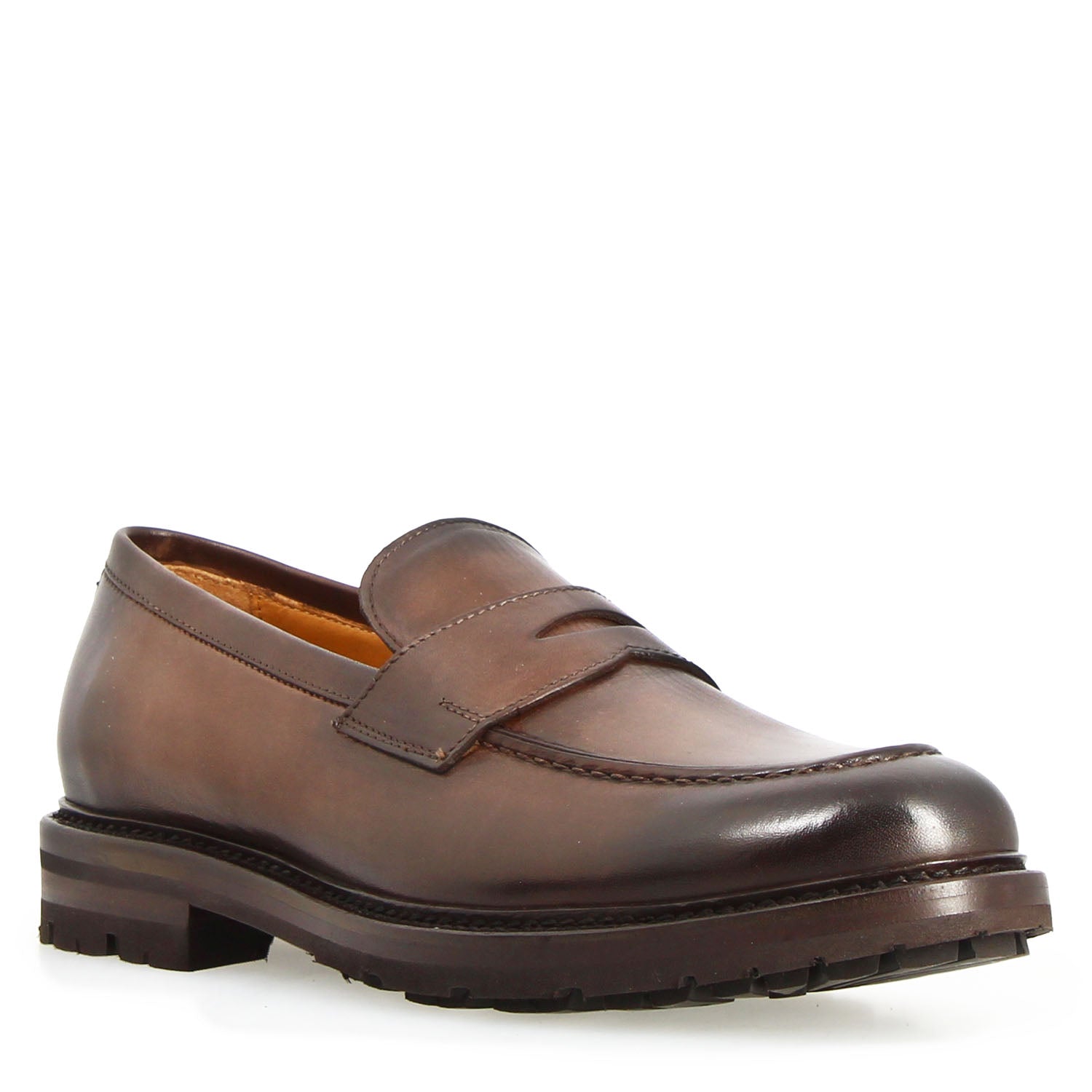Leonardo Shoes Dioniso Marrone Scuro Mocassini Uomo Pelle