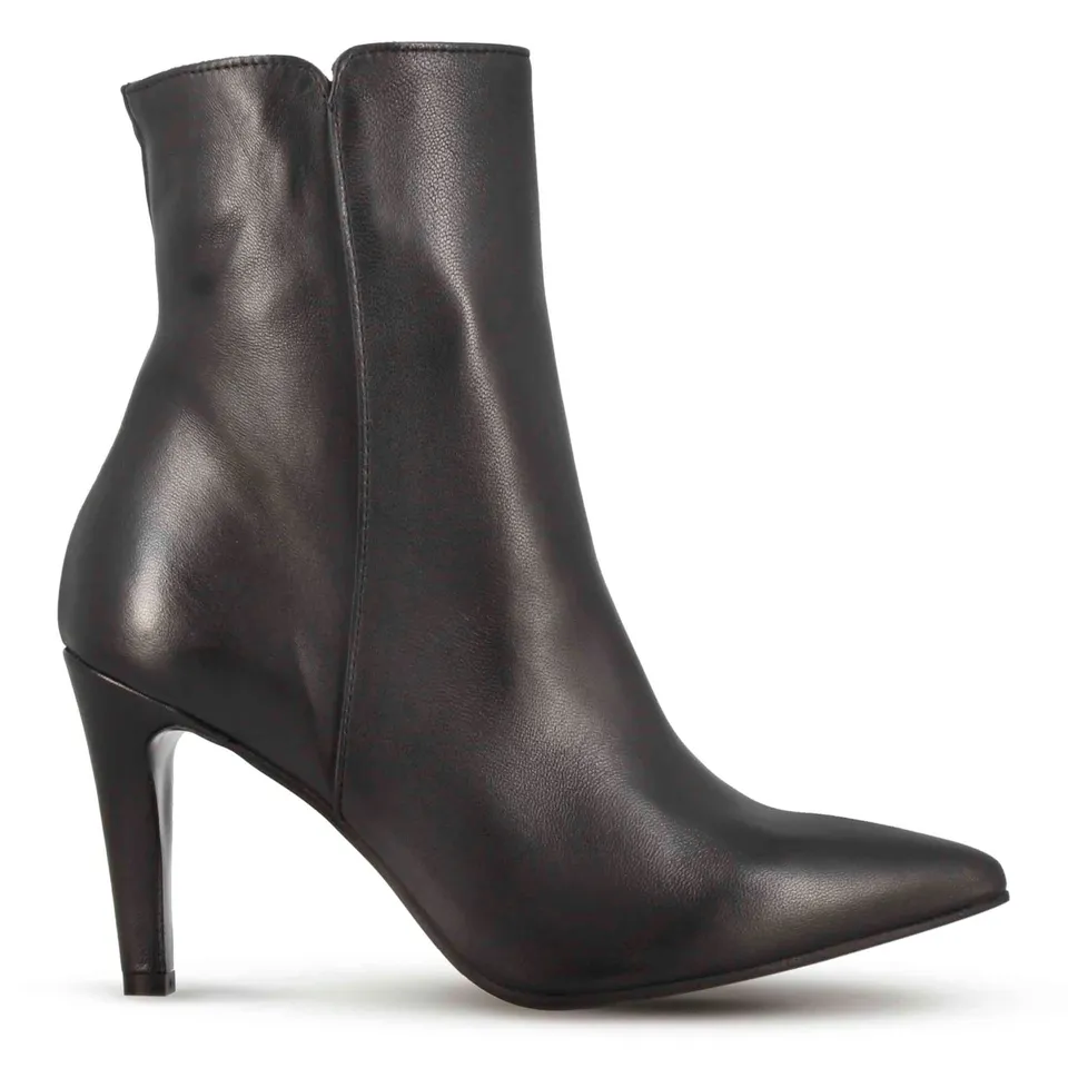 Leonardo Shoes stivaletto pelle nero punta tacco 9 cm