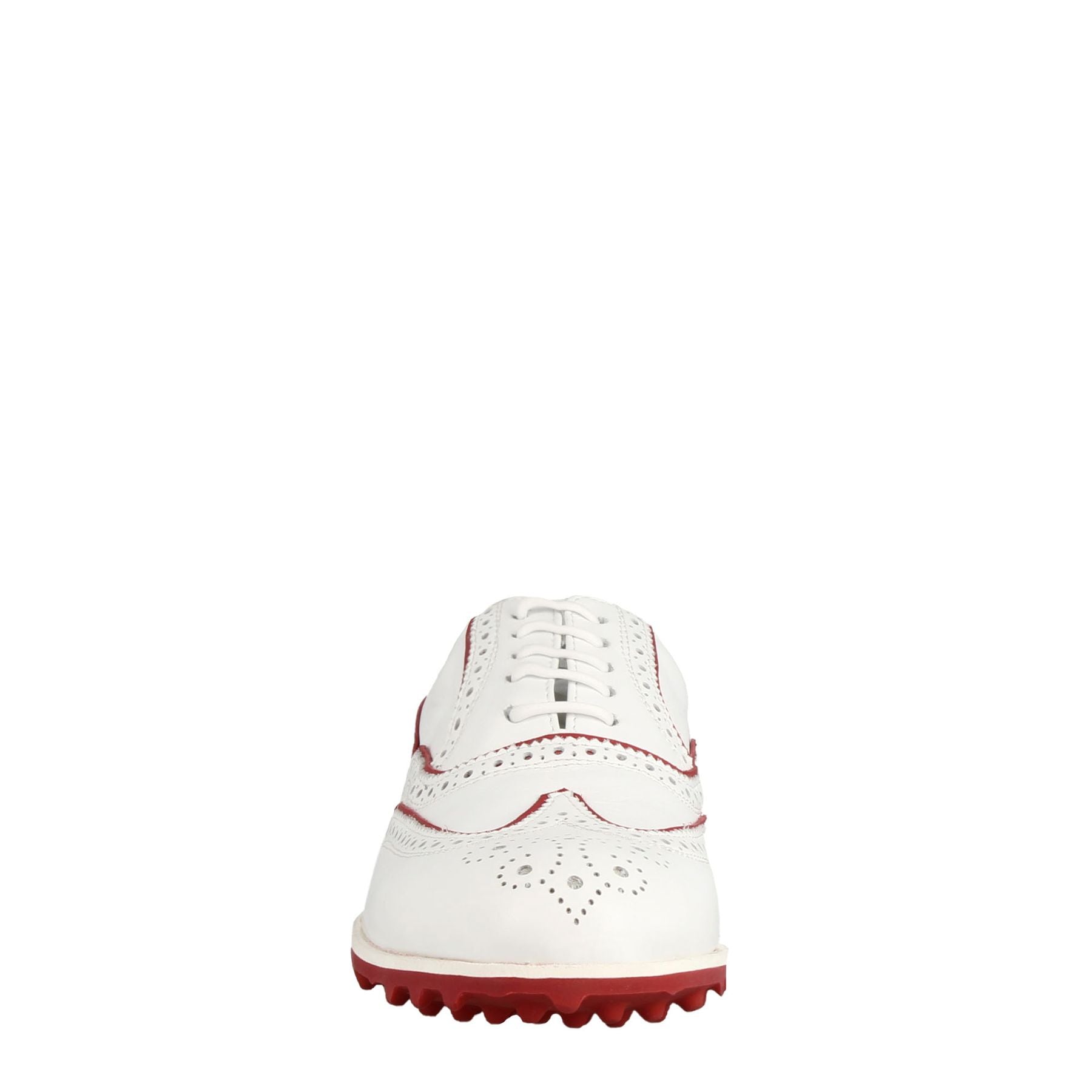 Leonardo Shoes Golf scarpe golf pelle bianco rosso
