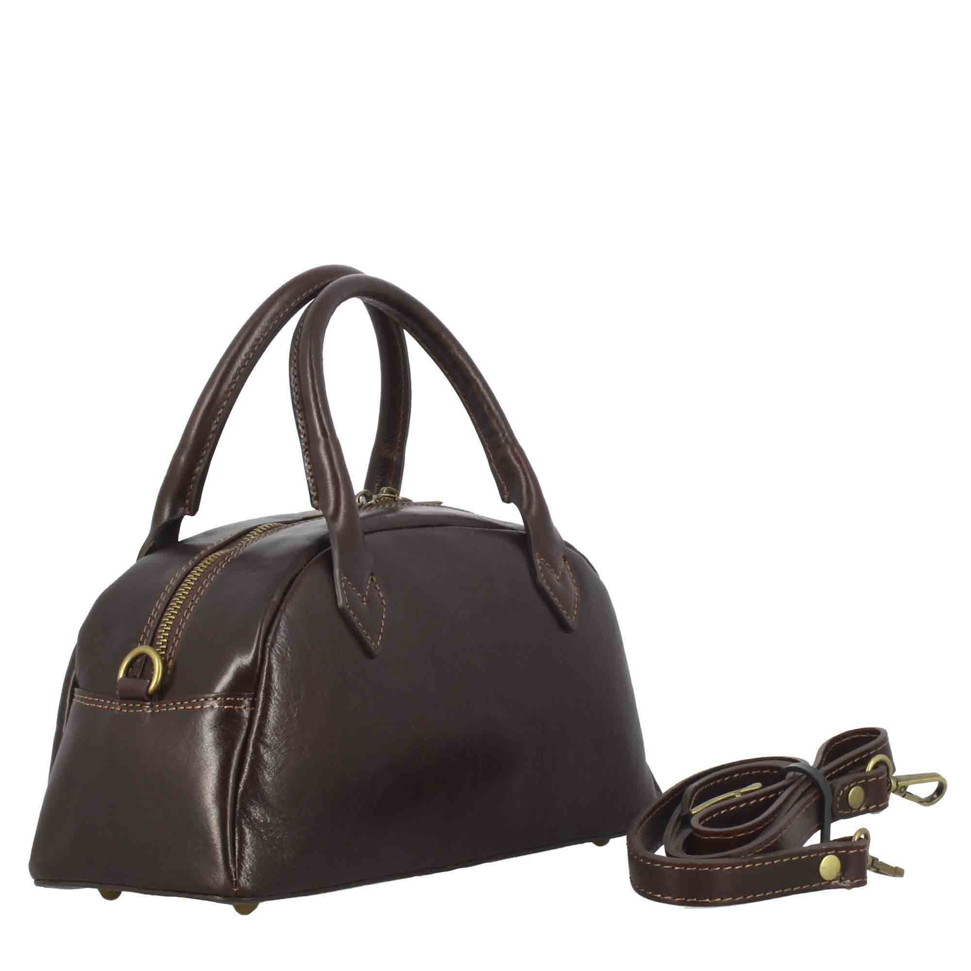 Leonardo Shoes Tulia bauletto borsa pelle marrone scuro