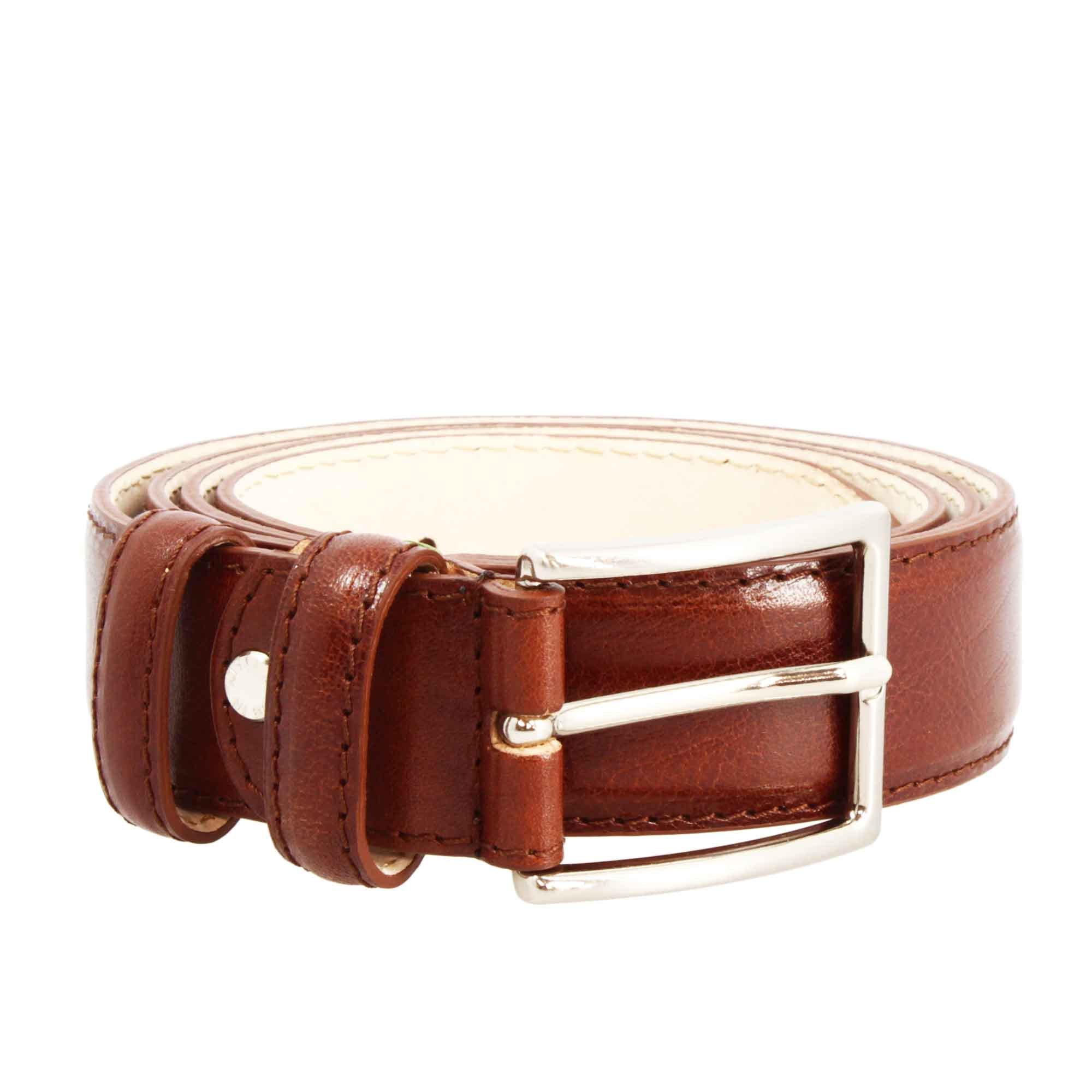 Leonardo Shoes Accessori Uomo cintura pelle pieno fiore marrone