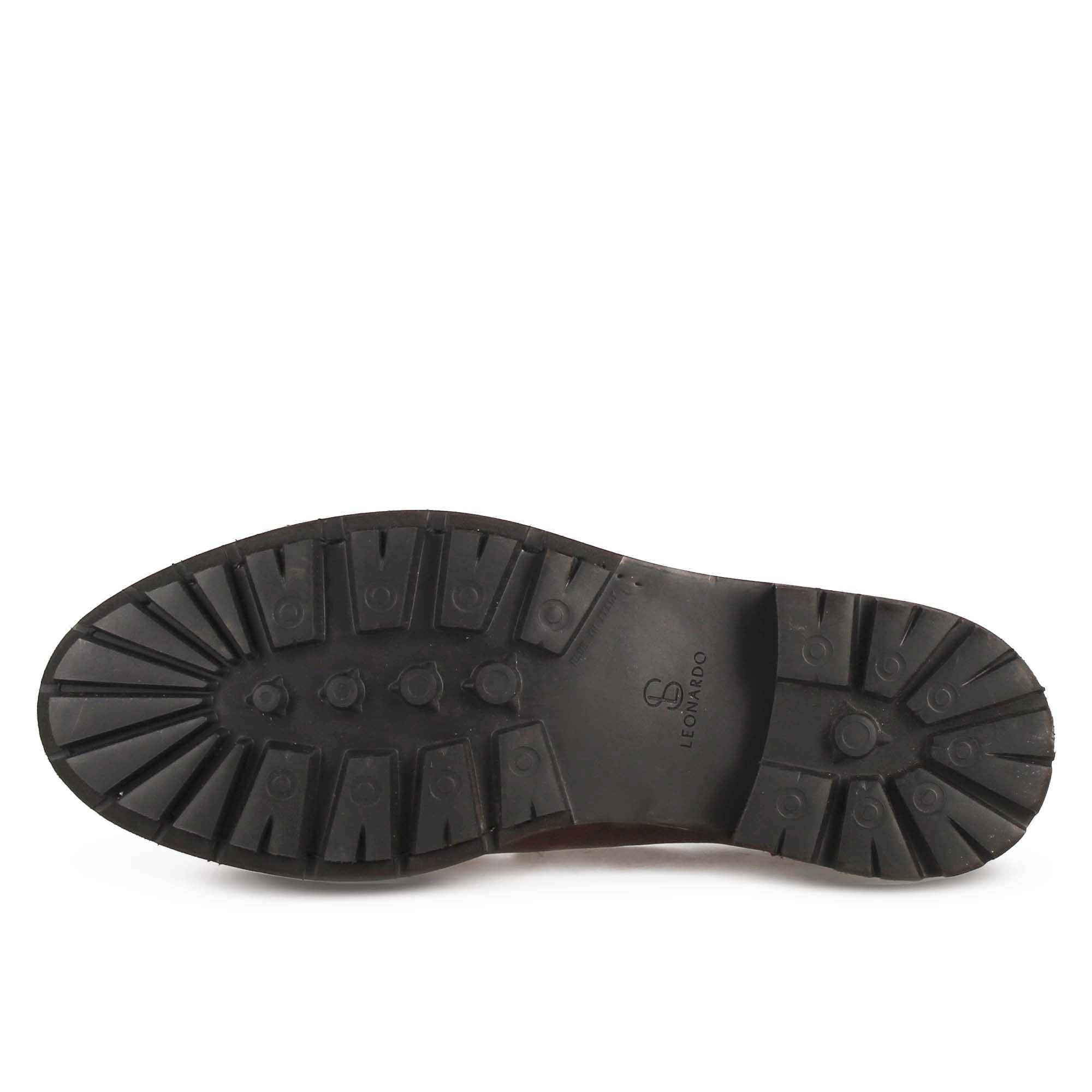 Leonardo Shoes Francesine Uomo Ingegnere Stringata Marrone