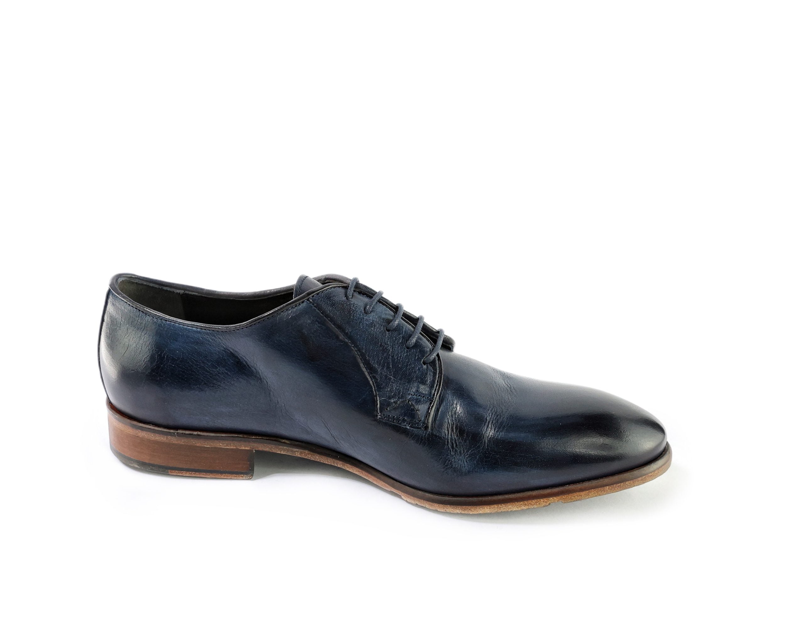 Ton Goût Elegant Derby derby uomo blu in vitello