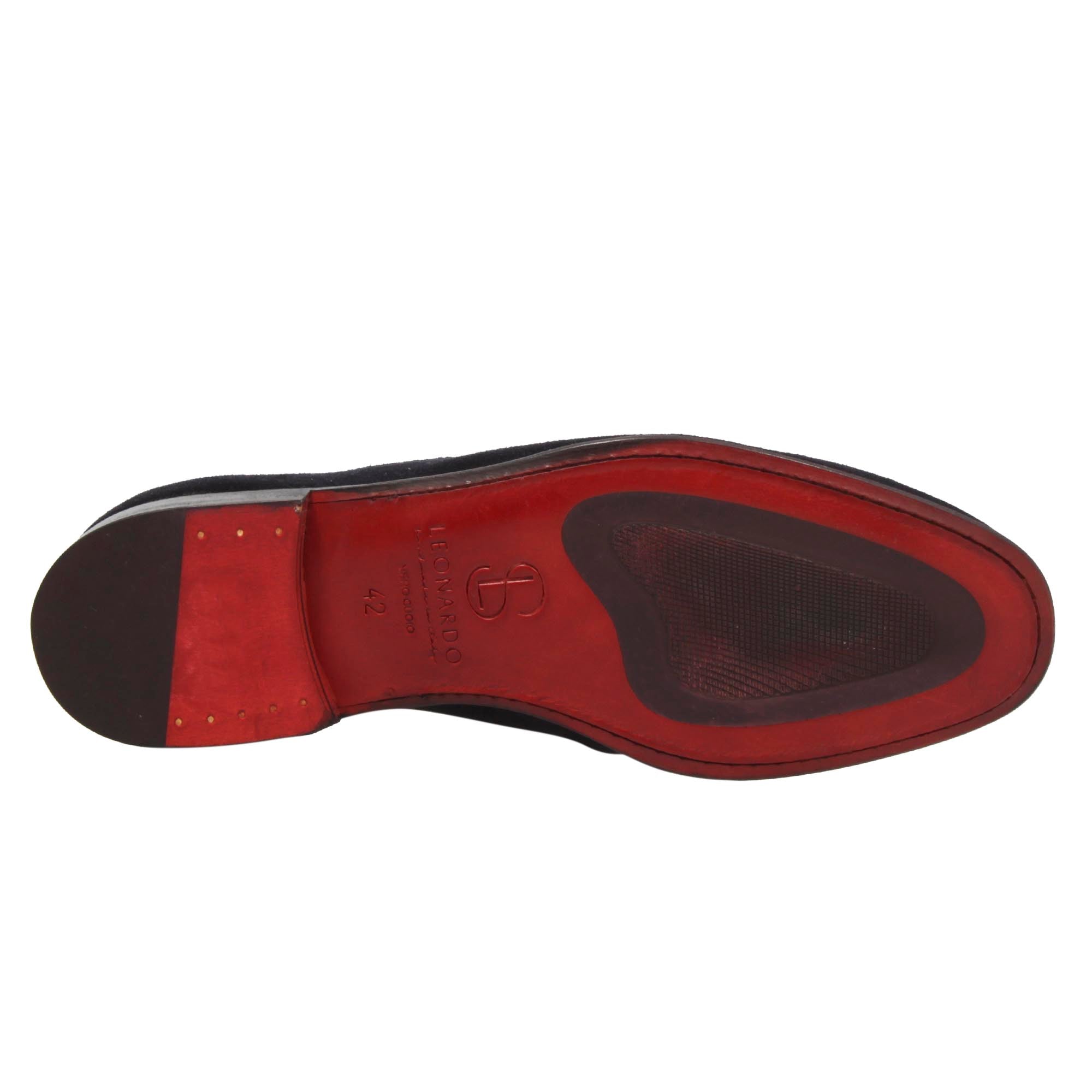 Leonardo Shoes Navona C mocassino uomo blu scamosciato