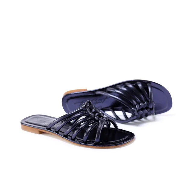 Ton Goût Arte-10 sandali donna blu nappa laminata