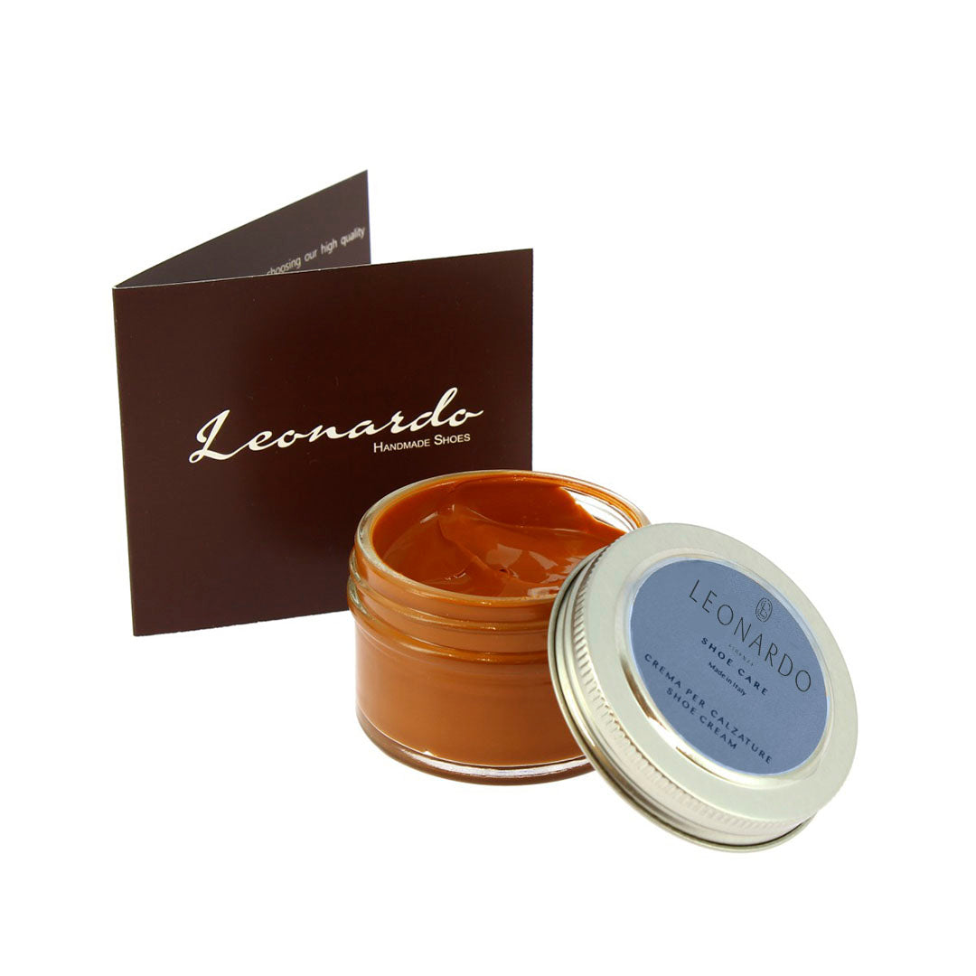 Leonardo Shoes crema scarpe pelle marrone chiaro 50 ml