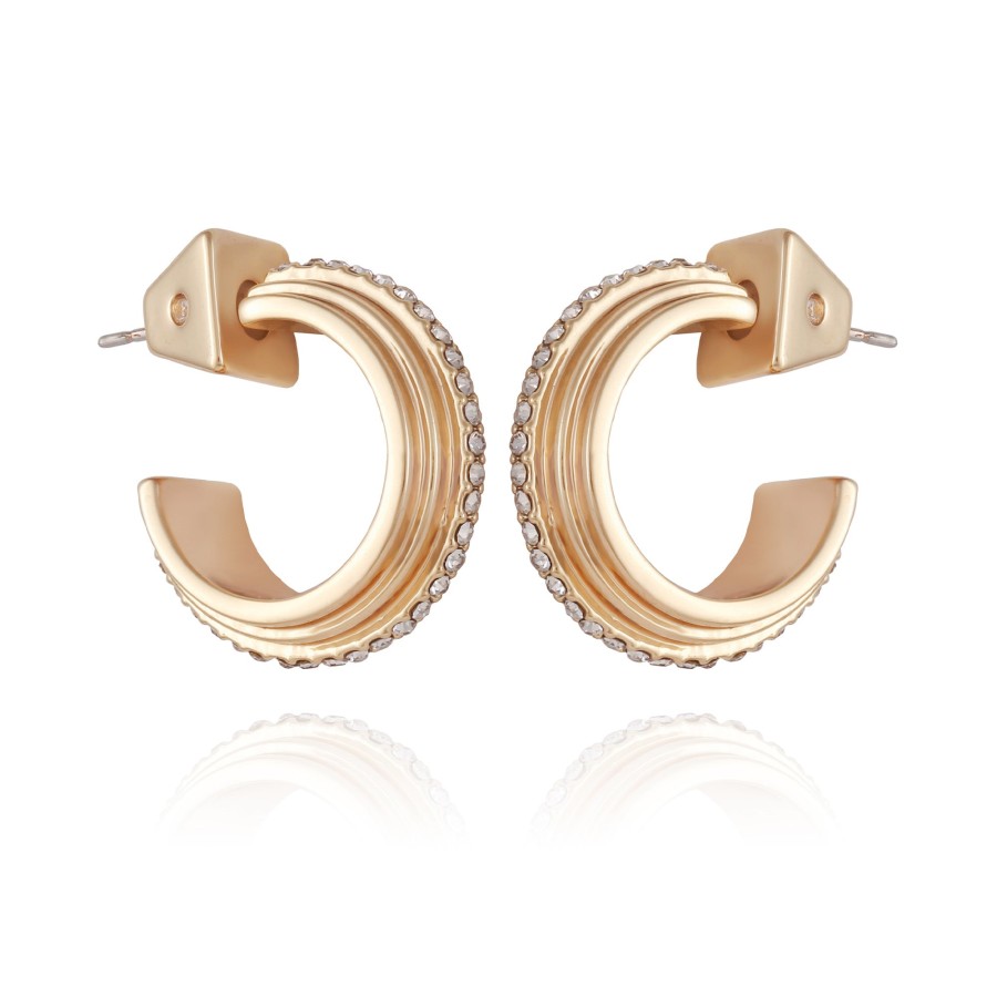Vince Camuto Orecchino Cerchio Donna Oro 14kt Cristalli