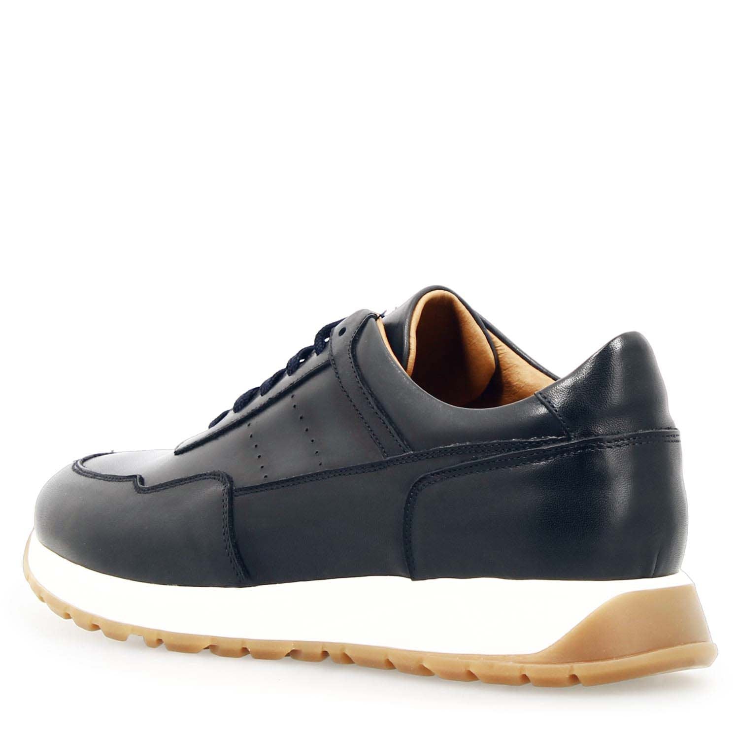 Leonardo Shoes Sneakers Uomo Ateneo pelle blu navy luxury