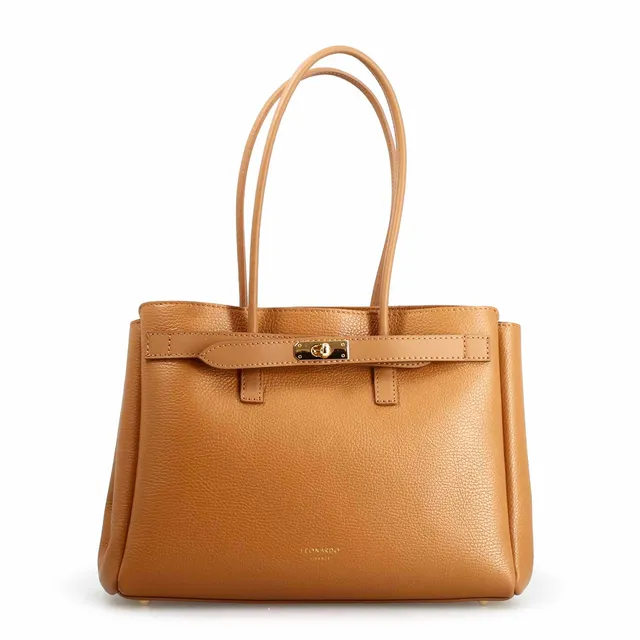 Leonardo Shoes Giulia borsa spalla pelle marrone chiaro