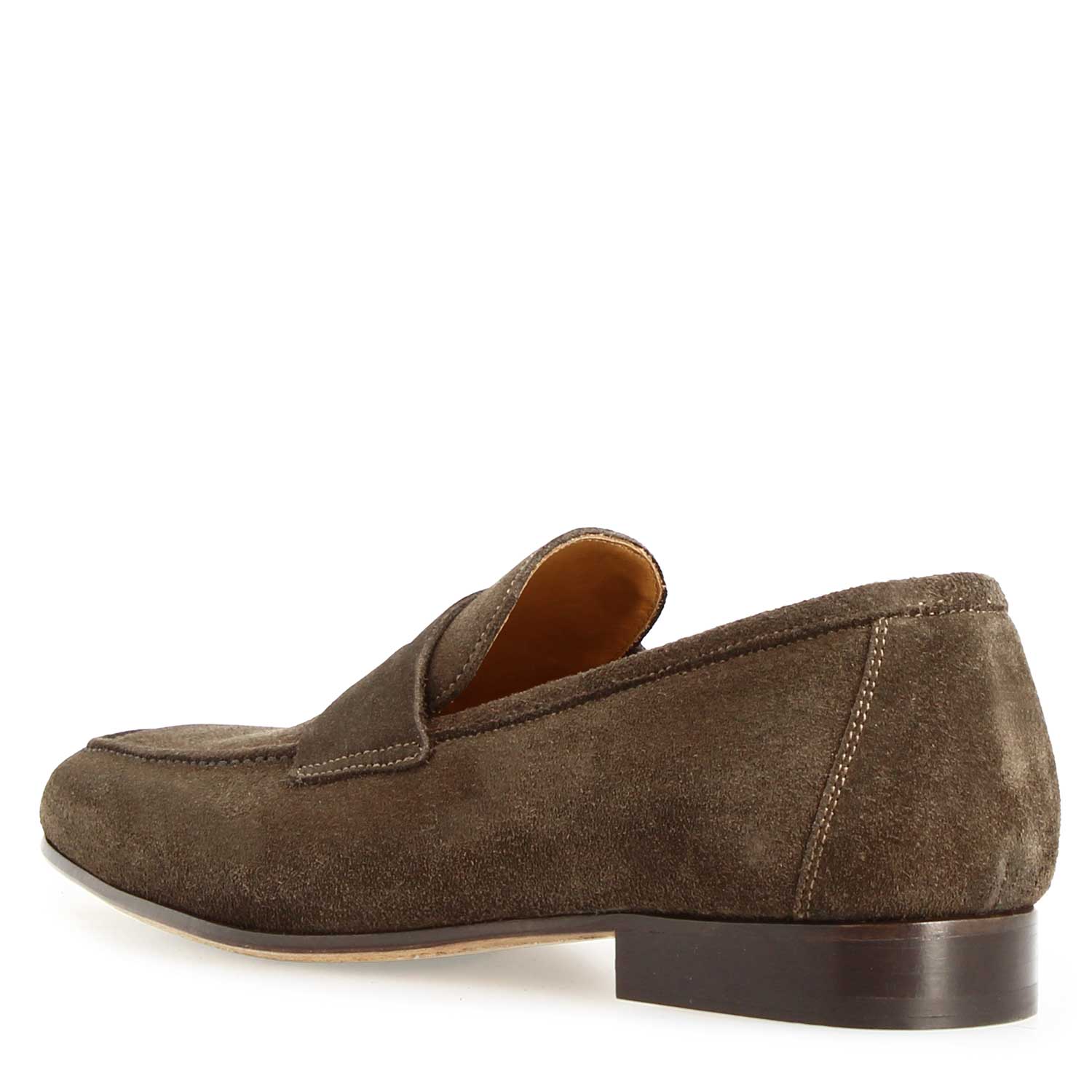 Leonardo Shoes Mocassini Uomo Manfredo camoscio marrone scuro