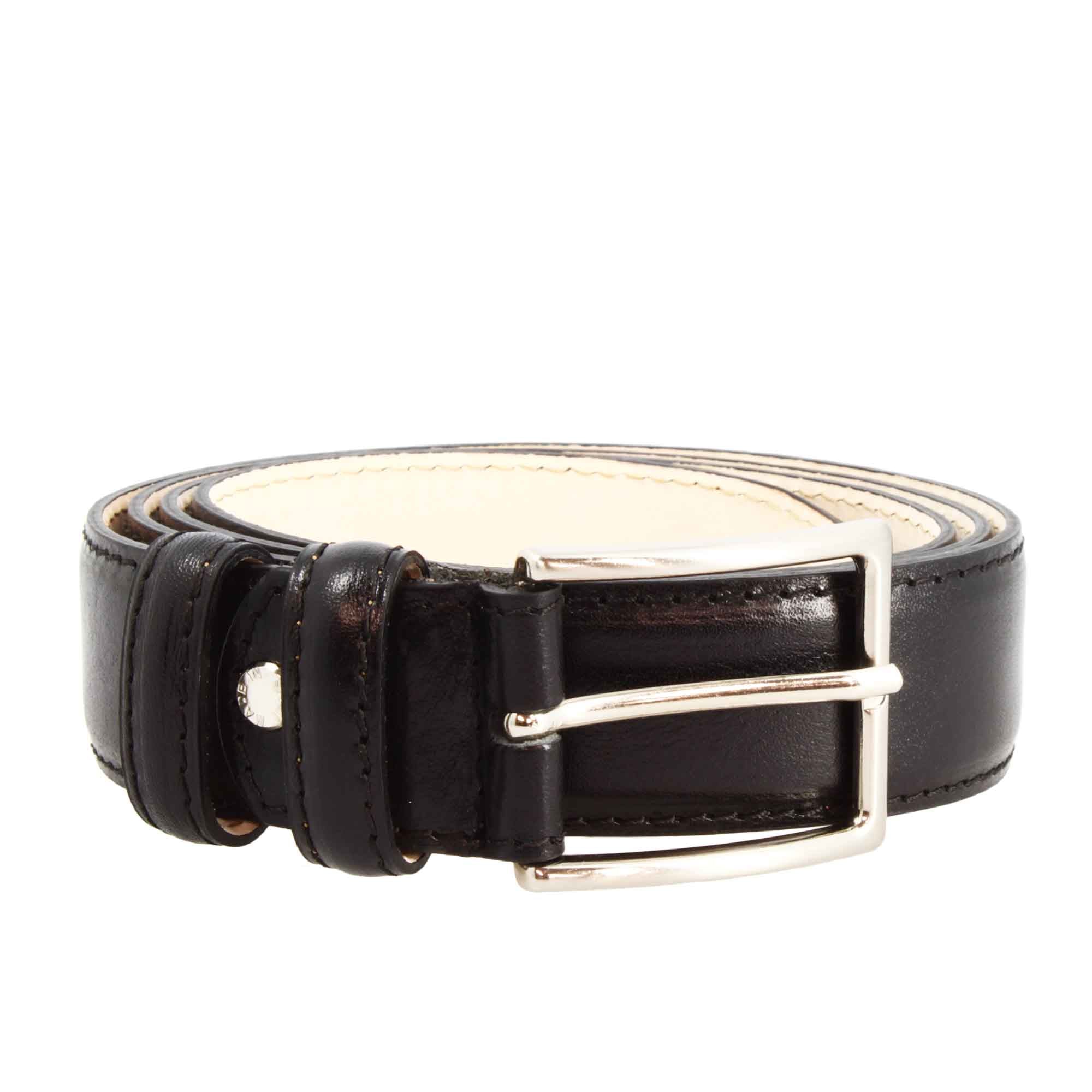Leonardo Shoes Accessori Uomo cintura uomo nero pelle pieno fiore