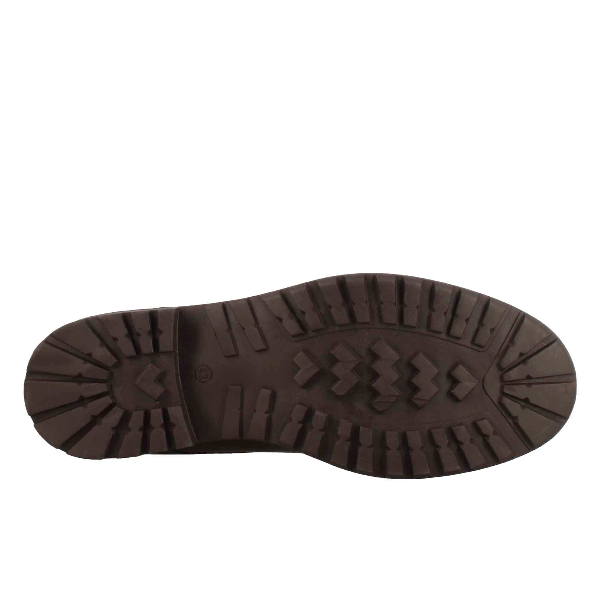 Leonardo Shoes Stivaletti Uomo anfibio marrone scuro pelle