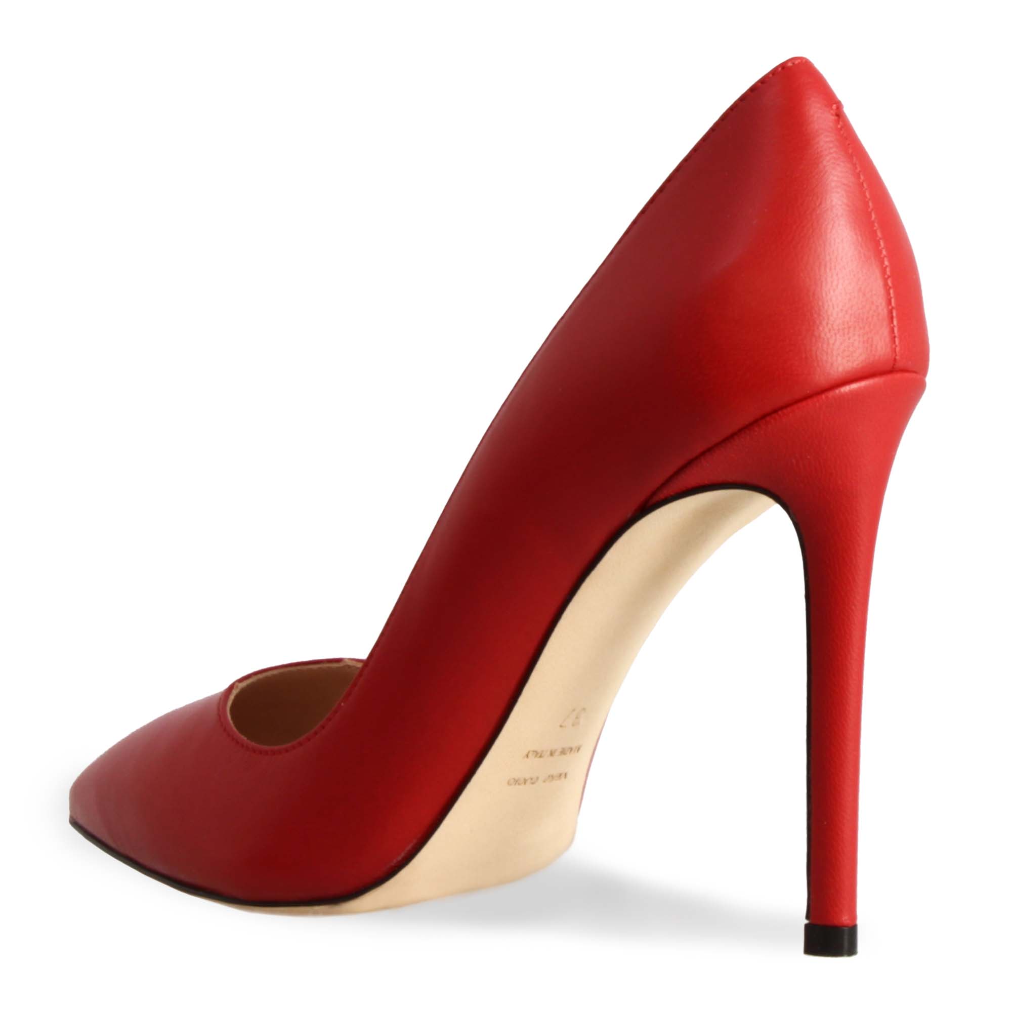 Leonardo Shoes Décolleté Donna rosso tacco 10 pelle