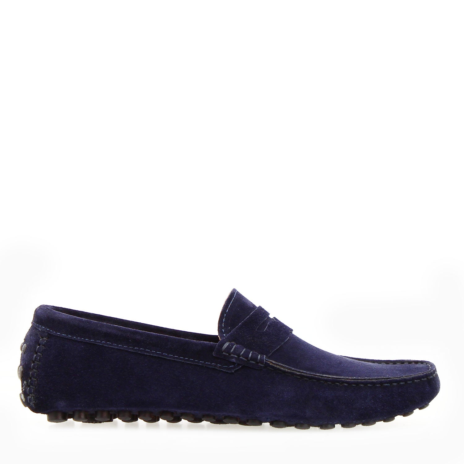 Leonardo Shoes Garda mocassini uomo camoscio blu navy
